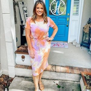 Tie dye midi dress